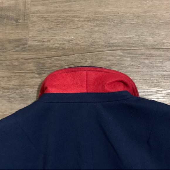 Banana Republic Preppy red collar BlazerJacket BasicTwo buttons navy career US 2 - Picture 9 of 10
